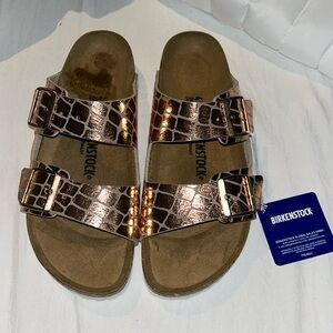 Gold Birkenstock slides size 10-10/